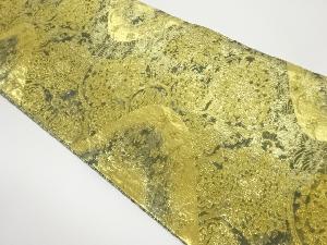 丸文に蜀江華紋・花々模様織出し袋帯